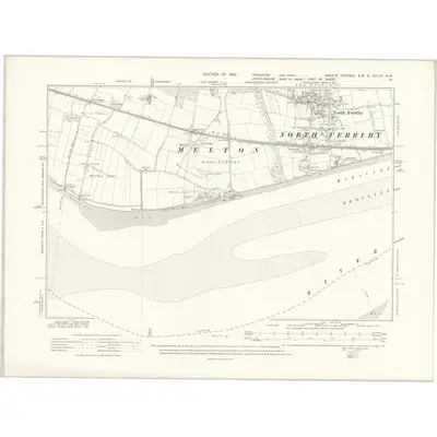 1906 Map of Yorkshire CCXXXIX.SW & CCLIVA.NW, 1910 Print