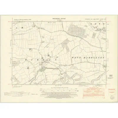 1950 Map of Yorkshire CCXXXV.NE, 1952 Print