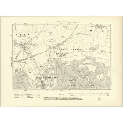 1905 Map of Yorkshire CCXXXV.NW, 1908 Print