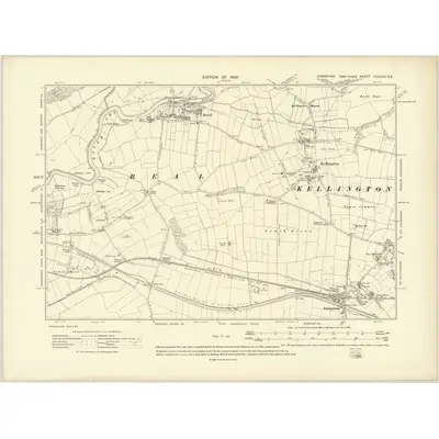 1905 Map of Yorkshire CCXXXV.SE, 1908 Print