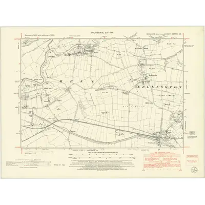 1950 Map of Yorkshire CCXXXV.SE, 1952 Print