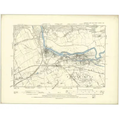 1890 Map of Yorkshire CCXXXV.SW, 1894 Print