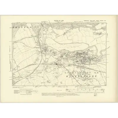 1905 Map of Yorkshire CCXXXV.SW, 1908 Print