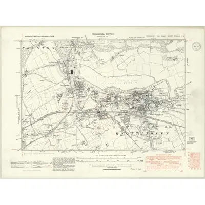 1938 Map of Yorkshire CCXXXV.SW, 1947 Print