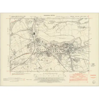 1950 Map of Yorkshire CCXXXV.SW, 1952 Print
