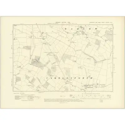 1904 Map of Yorkshire CCXXXVI.NE, 1908 Print