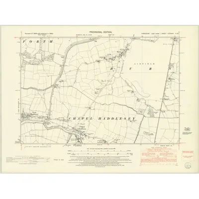 1950 Map of Yorkshire CCXXXVI.NW, 1952 Print