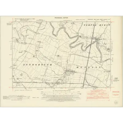1950 Map of Yorkshire CCXXXVI.SW, 1953 Print