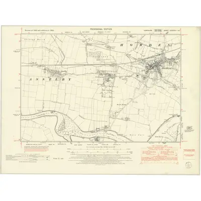 1950 Map of Yorkshire CCXXXVII.NE, 1952 Print