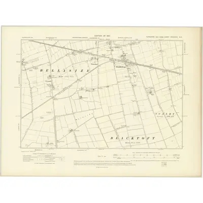 1908 Map of Yorkshire CCXXXVIII.NE, 1910 Print