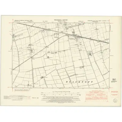 1950 Map of Yorkshire CCXXXVIII.NE, 1952 Print