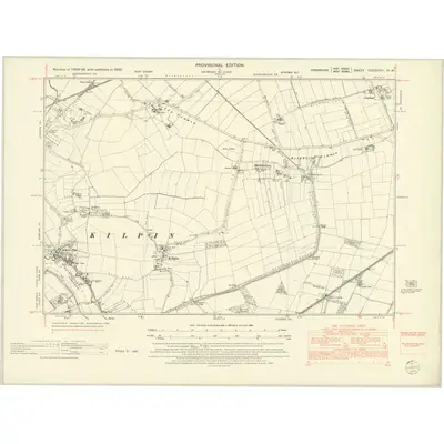 1950 Map of Yorkshire CCXXXVIII.NW, 1952 Print