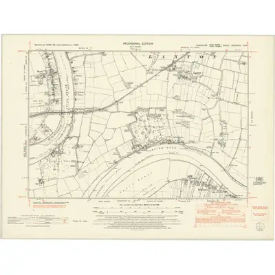 1950 Map of Yorkshire CCXXXVIII.SW, 1952 Print
