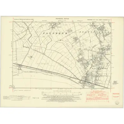 1950 Map of Yorkshire CCXXXVIIIA.NE, 1953 Print