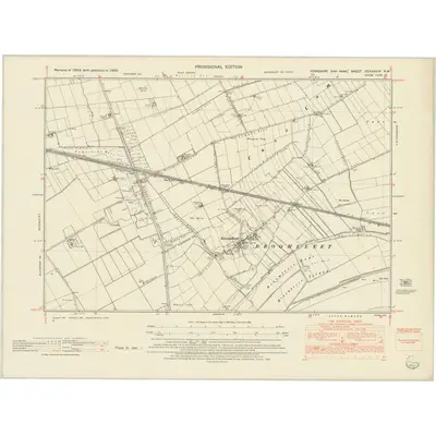 1950 Map of Yorkshire CCXXXVIIIA.NW, 1953 Print