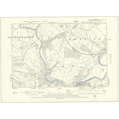 1890 Map of Yorkshire CI.NE, 1895 Print