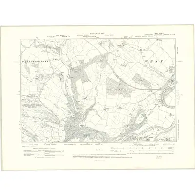 1908 Map of Yorkshire CI.NE, 1910 Print