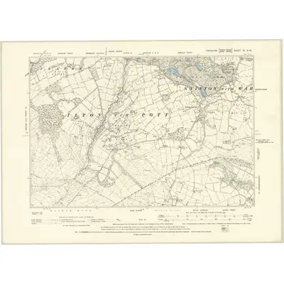 1890 Map of Yorkshire CI.NW, 1895 Print
