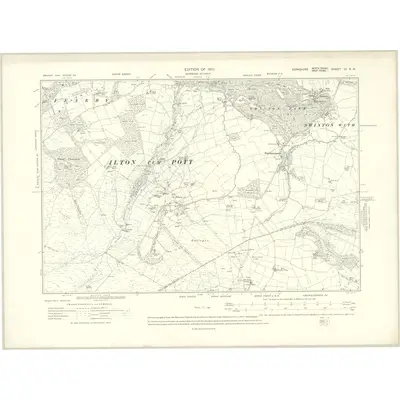 1908 Map of Yorkshire CI.NW, 1910 Print