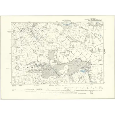 1890 Map of Yorkshire CI.SE, 1895 Print