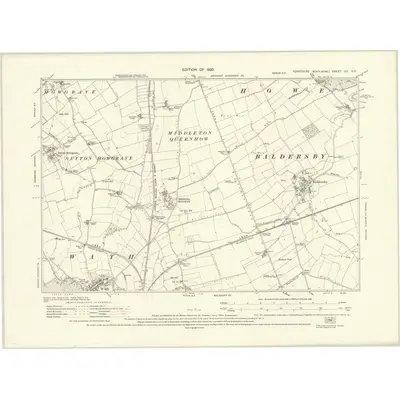 1928 Map of Yorkshire CII.NE, 1930 Print