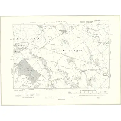 1908 Map of Yorkshire CII.NW, 1910 Print