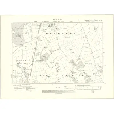 1907 Map of Yorkshire CII.SE, 1910 Print