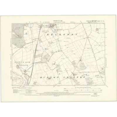 1928 Map of Yorkshire CII.SE, 1930 Print