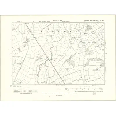 1909 Map of Yorkshire CIII.NE, 1914 Print