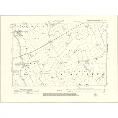 1910 Map of Yorkshire CIII.NW, 1913 Print
