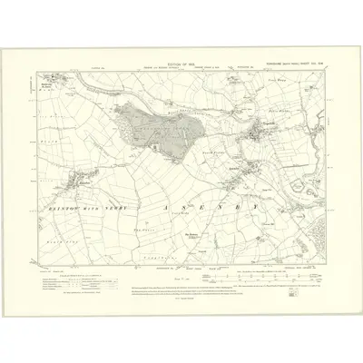 1909 Map of Yorkshire CIII.SW, 1913 Print