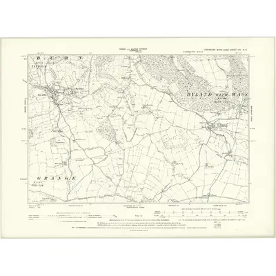 1890 Map of Yorkshire CIV.NE, 1895 Print