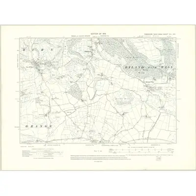 1910 Map of Yorkshire CIV.NE, 1913 Print