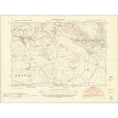 1950 Map of Yorkshire CIV.NE, 1952 Print