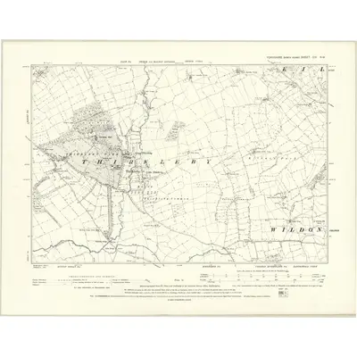 1890 Map of Yorkshire CIV.NW, 1895 Print