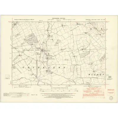 1950 Map of Yorkshire CIV.NW, 1952 Print