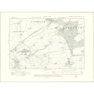 1909 Map of Yorkshire CIV.SE, 1913 Print