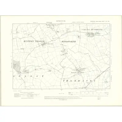 1909 Map of Yorkshire CIV.SW, 1913 Print