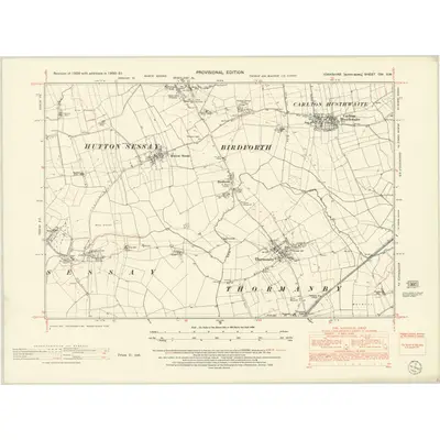 1950 Map of Yorkshire CIV.SW, 1952 Print