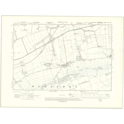 1909 Map of Yorkshire CIX.NE, 1913 Print