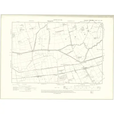 1909 Map of Yorkshire CIX.NW, 1913 Print