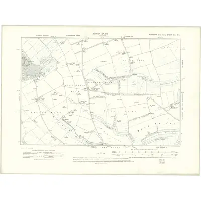 1909 Map of Yorkshire CIX.SE, 1912 Print