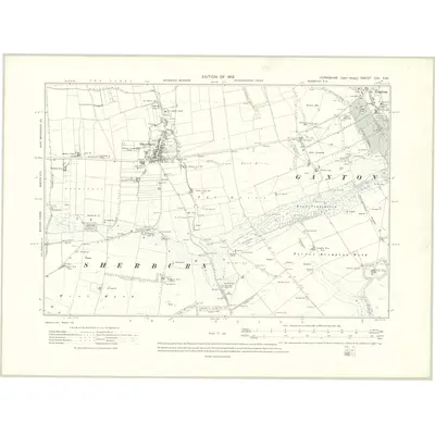 1909 Map of Yorkshire CIX.SW, 1912 Print