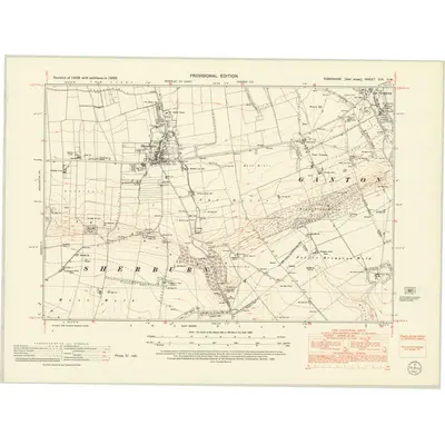 1950 Map of Yorkshire CIX.SW, 1952 Print