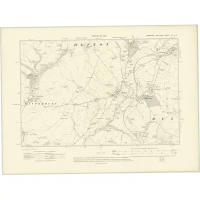 1907 Map of Yorkshire CL.NE, 1910 Print