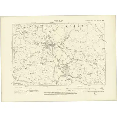 1907 Map of Yorkshire CL.NW, 1910 Print