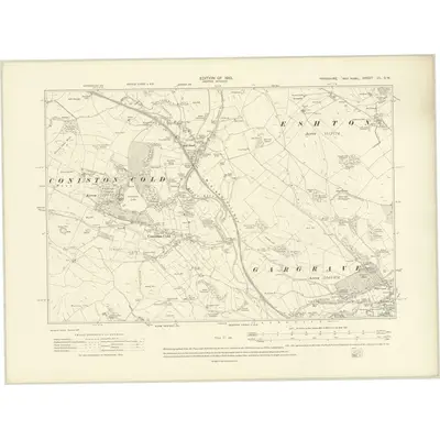 1907 Map of Yorkshire CL.SW, 1910 Print