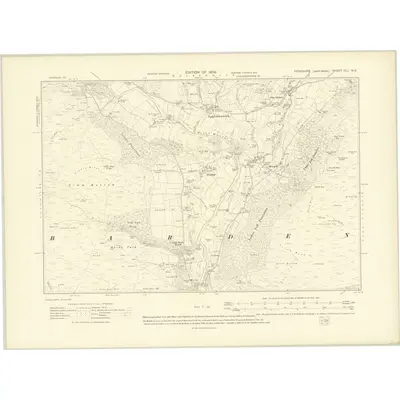 1907 Map of Yorkshire CLI.NE, 1909 Print