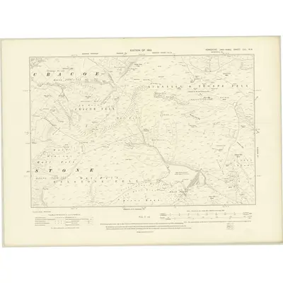 1907 Map of Yorkshire CLI.NW, 1910 Print