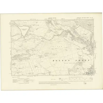 1907 Map of Yorkshire CLI.SE, 1910 Print